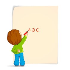 Kid writing on Paper N2