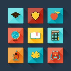 Set of education icons in flat design style N2