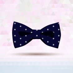 Dark blue vector bow-tie patterned by dots