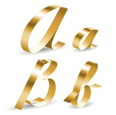 Ribbon alphabet ab