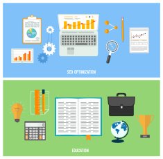 Business seo and education items icons N2