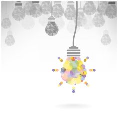 creative light bulb signs on background N5