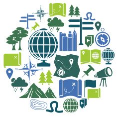 geography icon set N2