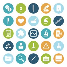 Flat design icons for medical science N4