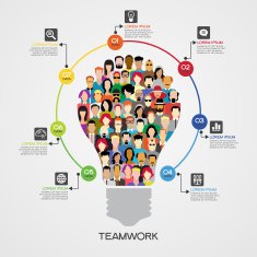 Teamwork infographics background