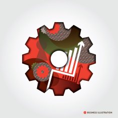 Minimal style Business Gear Concept Illustration