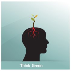Tree of green idea shoot grow on human symbol