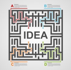 Labyrinth infographic concept Design template N2