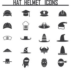 Icons set hats