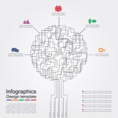 Infographic report template with text and icons Vector N4