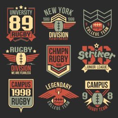 College rugby team emblems N3