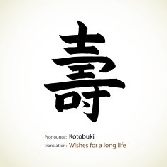Japanese calligraphy Wishes for a long life N2