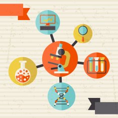 Science concept info graphic in flat design style N2