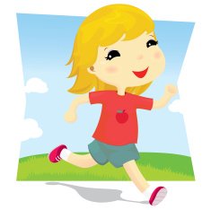 happy girl running under blue sky N2