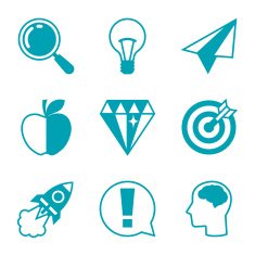 Idea concept icons in flat design style N3