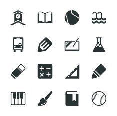 School Silhouette Icons N2
