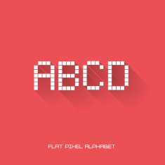 B C D A - Flat Pixel Alphabet