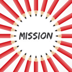 Mission word with pencil background