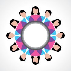 round people global discussion concept