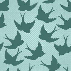 old school pattern with birds N3