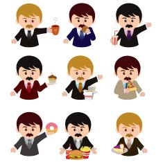 business man with junk food N2
