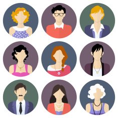 Different people icons set in flat style N2