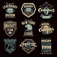 College rugby team emblems N4