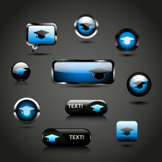 Vector glossy blue buttons