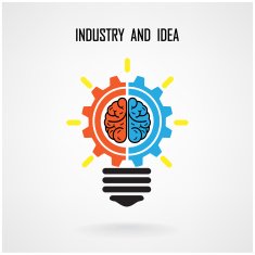 Creative light bulb concept and brain sign on background