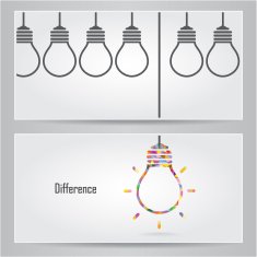 Creative light bulb Idea concept banner background Differen ceconcept