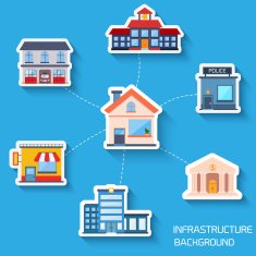 Modern flat vector buildings set N15