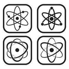 Atom icon - four variations