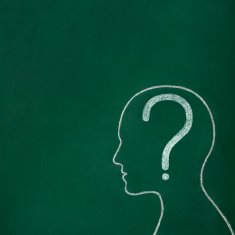 Human brain and question mark