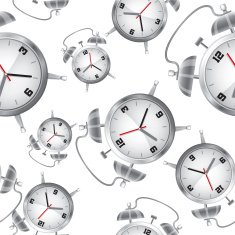 Scattered Seamless Alarm Clock Pattern