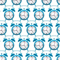 Seamless Alarm Clock Pattern - hald-drop Rows
