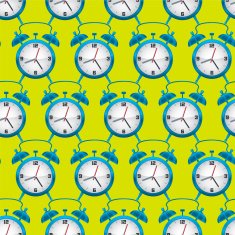 Seamless Alarm Clock Pattern - hald-drop Rows N2