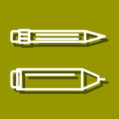 Permanent marker and pencil