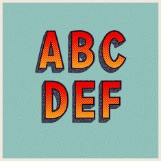 Retro Font with Halftone Dots N6