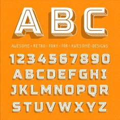 Vector Retro 3D Font with shadow