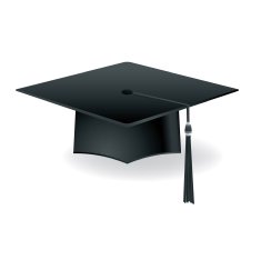 Vector Graduation Cap Mortar Board Isolated Illustration