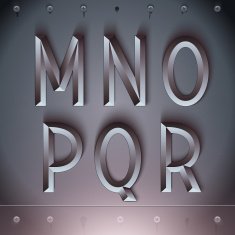 Vector Metal Embossed Font from M to R