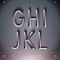 Vector Metal Embossed Font from G to L