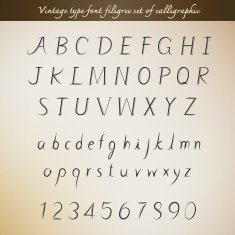 Vintage type font filigree set of calligraphic style Vector Illu N2