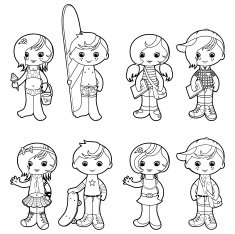 Summer kids coloring set N2