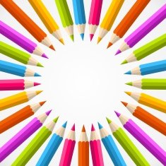 Multicolor pencil circle