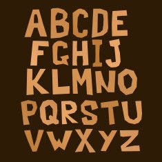 brown square alphabet