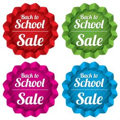 Back to school sale tags Special offer stickers