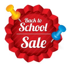 Back to school sale Sticker with pushpins