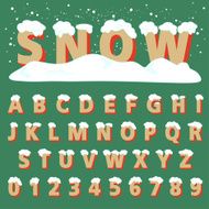 Retro type font with snow N2