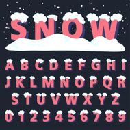 Retro type font with snow N3